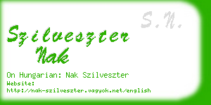 szilveszter nak business card